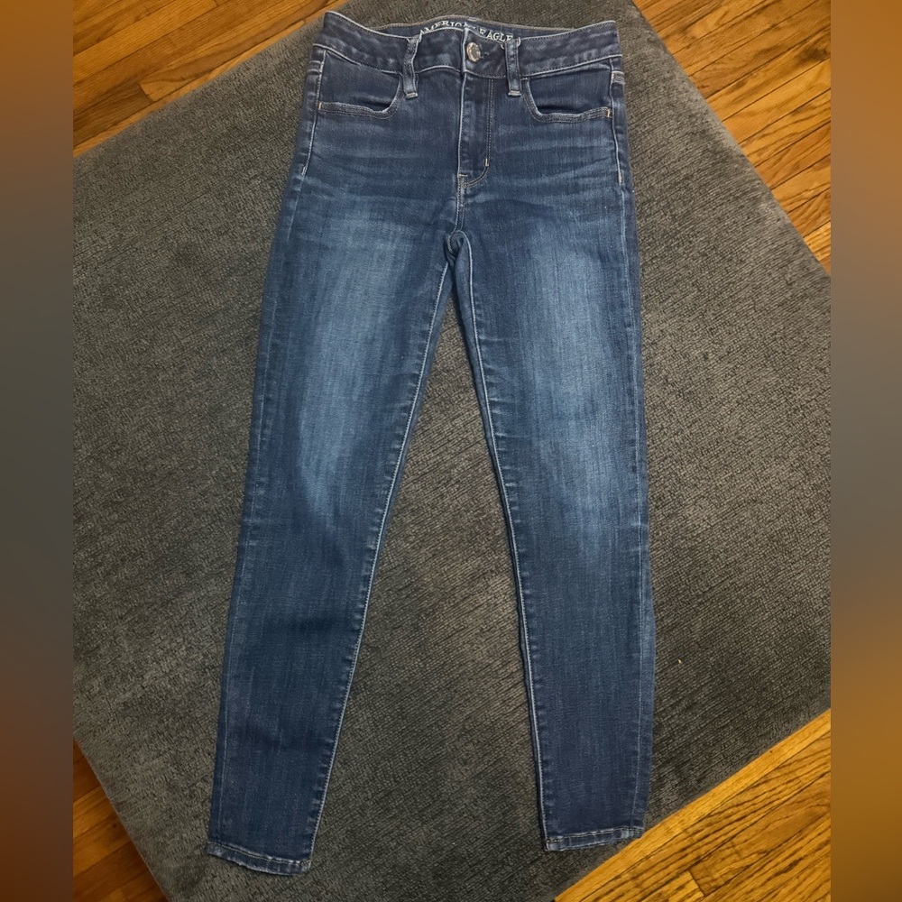 American Eagle Super Super Stretch Hi-Rise Jeans Size 2 Short - Picture 3 of 9